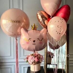 Воздушные шары для девочки"Принцесса кошка"