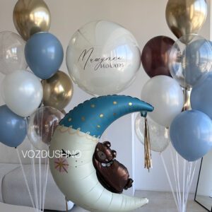 Набор воздушных шаров "Мишутка на луне"